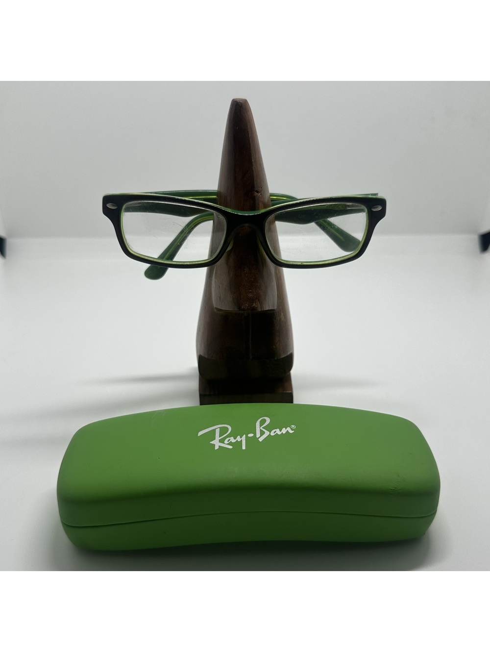 Ray-Ban Green and Black Rectangular Prescription Glasses Frames with Case